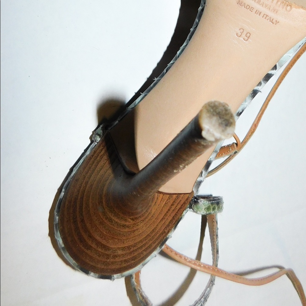 VINTAGE VALENTINO Garavani Python Strap Up Heels - Picture 4 of 4